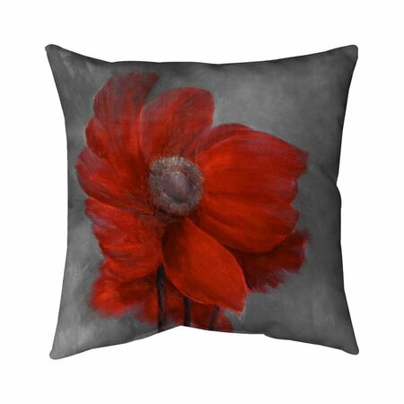 BEGIN HOME DECOR 20 x 20 in. Red Flower in the Wind-Double Sided Print Indoor Pillow 5541-2020-FL144